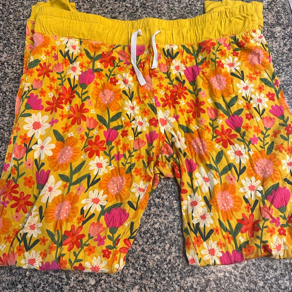Little Sleepies Yellow and Pink Floral joggers